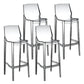 Contemporary Counter Bar Stool Armless Plastic Low Back Bar Stool with Footrest (Set of 4) Clear 4 Piece Set Bar Stool(30"H) Clearhalo 'Bar Furniture' 'Bar Stools' 'bar_stools' 'furn' 'furn_bar_stools' 'furniture_bar_stools' 'Kitchen & Dining Furniture' 'kitchen&dining_furn' 'kitchen' 'kitchen_furn' Furniture' 4259309