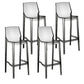 Contemporary Counter Bar Stool Armless Plastic Low Back Bar Stool with Footrest (Set of 4) Smoke Gray 4 Piece Set Counter Stool(26"H) Clearhalo 'Bar Furniture' 'Bar Stools' 'bar_stools' 'furn' 'furn_bar_stools' 'furniture_bar_stools' 'Kitchen & Dining Furniture' 'kitchen&dining_furn' 'kitchen' 'kitchen_furn' Furniture' 4259310