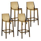 Contemporary Counter Bar Stool Armless Plastic Low Back Bar Stool with Footrest (Set of 4) Brown 4 Piece Set Counter Stool(26"H) Clearhalo 'Bar Furniture' 'Bar Stools' 'bar_stools' 'furn' 'furn_bar_stools' 'furniture_bar_stools' 'Kitchen & Dining Furniture' 'kitchen&dining_furn' 'kitchen' 'kitchen_furn' Furniture' 4259312