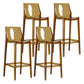 Contemporary Counter Bar Stool Armless Plastic Low Back Bar Stool with Footrest (Set of 4) Brown 4 Piece Set Bar Stool(30"H) Clearhalo 'Bar Furniture' 'Bar Stools' 'bar_stools' 'furn' 'furn_bar_stools' 'furniture_bar_stools' 'Kitchen & Dining Furniture' 'kitchen&dining_furn' 'kitchen' 'kitchen_furn' Furniture' 4259313