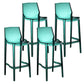 Contemporary Counter Bar Stool Armless Plastic Low Back Bar Stool with Footrest (Set of 4) Green 4 Piece Set Counter Stool(26"H) Clearhalo 'Bar Furniture' 'Bar Stools' 'bar_stools' 'furn' 'furn_bar_stools' 'furniture_bar_stools' 'Kitchen & Dining Furniture' 'kitchen&dining_furn' 'kitchen' 'kitchen_furn' Furniture' 4259314
