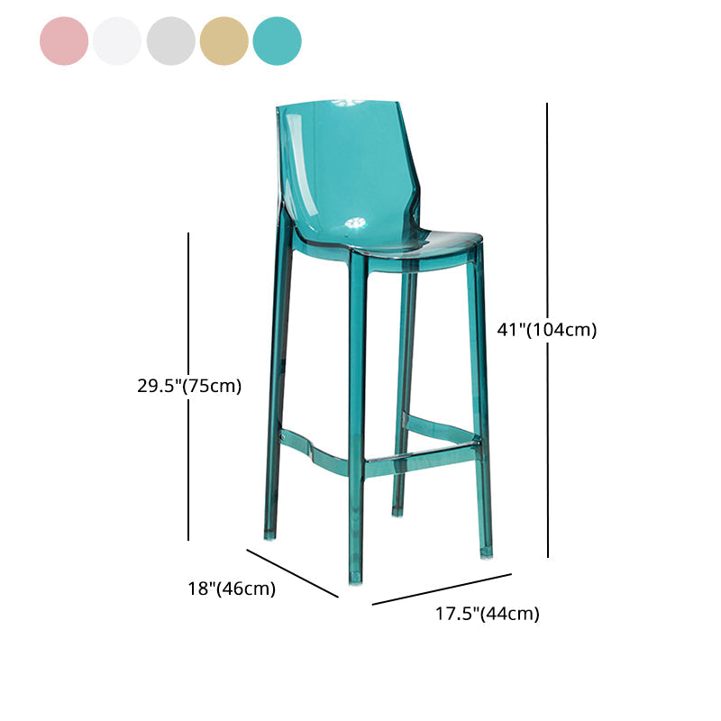 Contemporary Counter Bar Stool Armless Plastic Low Back Bar Stool with Footrest (Set of 4) Clearhalo 'Bar Furniture' 'Bar Stools' 'bar_stools' 'furn' 'furn_bar_stools' 'furniture_bar_stools' 'Kitchen & Dining Furniture' 'kitchen&dining_furn' 'kitchen' 'kitchen_furn' Furniture' 4259317