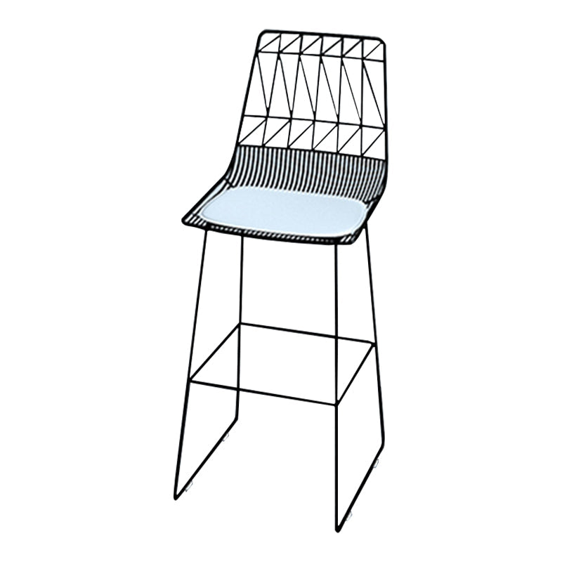 Modern Counter Bar Stool Armless Leather Full Back Bar Stool with Footrest Black 1 Piece Clearhalo 'Bar Furniture' 'Bar Stools' 'bar_stools' 'furn' 'furn_bar_stools' 'furniture_bar_stools' 'Kitchen & Dining Furniture' 'kitchen&dining_furn' 'kitchen' 'kitchen_furn' Furniture' 4259321