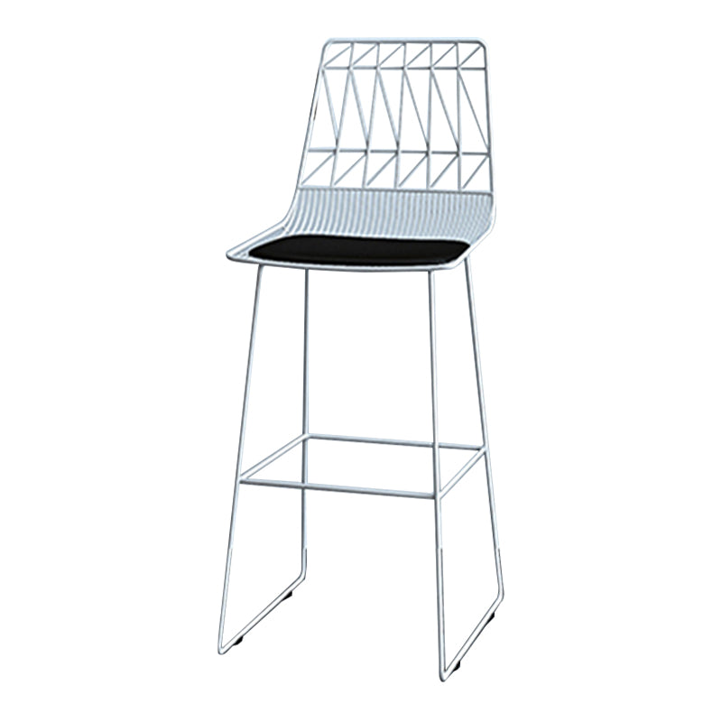 Modern Counter Bar Stool Armless Leather Full Back Bar Stool with Footrest White 1 Piece Clearhalo 'Bar Furniture' 'Bar Stools' 'bar_stools' 'furn' 'furn_bar_stools' 'furniture_bar_stools' 'Kitchen & Dining Furniture' 'kitchen&dining_furn' 'kitchen' 'kitchen_furn' Furniture' 4259322