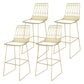 Modern Counter Bar Stool Armless Leather Full Back Bar Stool with Footrest Gold 4 Piece Set Clearhalo 'Bar Furniture' 'Bar Stools' 'bar_stools' 'furn' 'furn_bar_stools' 'furniture_bar_stools' 'Kitchen & Dining Furniture' 'kitchen&dining_furn' 'kitchen' 'kitchen_furn' Furniture' 4259330