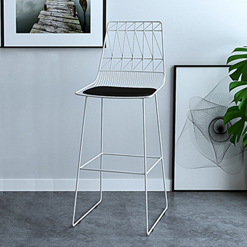 Modern Counter Bar Stool Armless Leather Full Back Bar Stool with Footrest Clearhalo 'Bar Furniture' 'Bar Stools' 'bar_stools' 'furn' 'furn_bar_stools' 'furniture_bar_stools' 'Kitchen & Dining Furniture' 'kitchen&dining_furn' 'kitchen' 'kitchen_furn' Furniture' 4259331