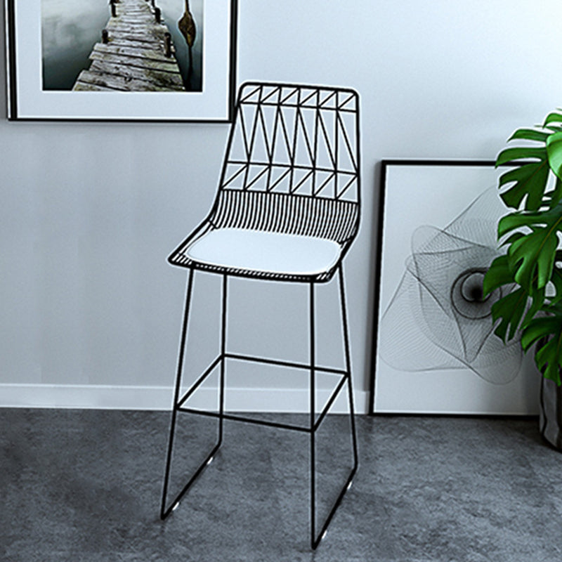 Modern Counter Bar Stool Armless Leather Full Back Bar Stool with Footrest Clearhalo 'Bar Furniture' 'Bar Stools' 'bar_stools' 'furn' 'furn_bar_stools' 'furniture_bar_stools' 'Kitchen & Dining Furniture' 'kitchen&dining_furn' 'kitchen' 'kitchen_furn' Furniture' 4259333