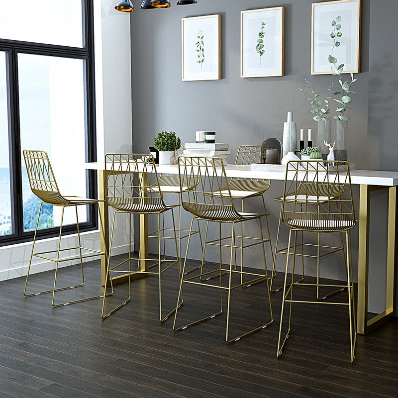Modern Counter Bar Stool Armless Leather Full Back Bar Stool with Footrest Clearhalo 'Bar Furniture' 'Bar Stools' 'bar_stools' 'furn' 'furn_bar_stools' 'furniture_bar_stools' 'Kitchen & Dining Furniture' 'kitchen&dining_furn' 'kitchen' 'kitchen_furn' Furniture' 4259335