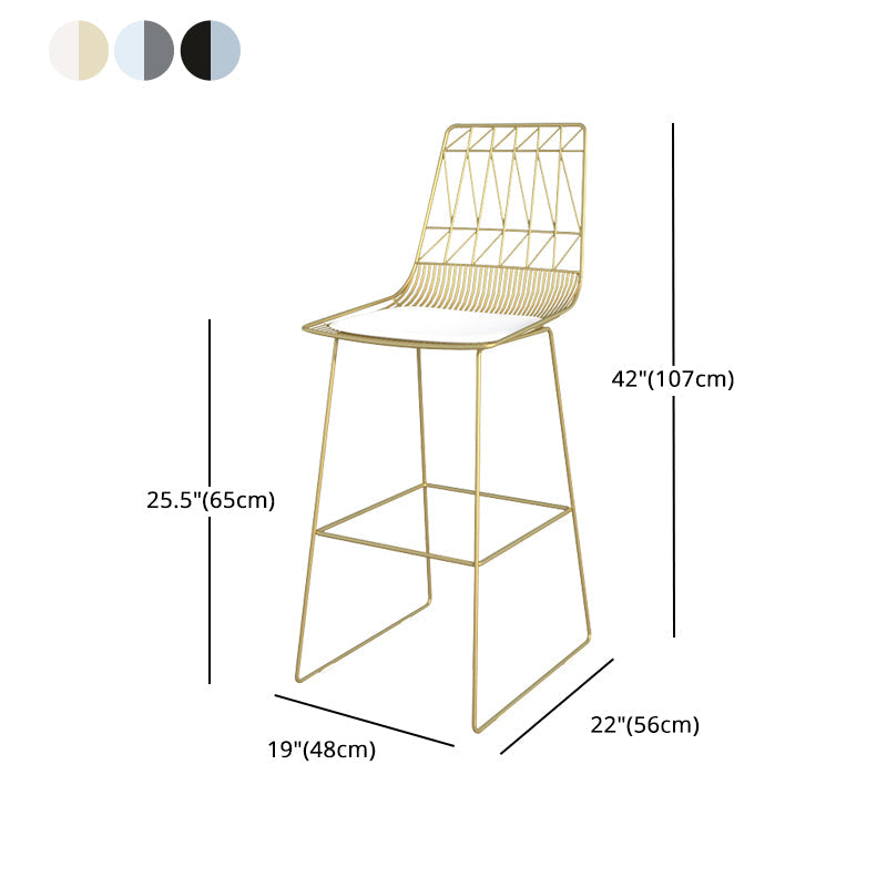Modern Counter Bar Stool Armless Leather Full Back Bar Stool with Footrest Clearhalo 'Bar Furniture' 'Bar Stools' 'bar_stools' 'furn' 'furn_bar_stools' 'furniture_bar_stools' 'Kitchen & Dining Furniture' 'kitchen&dining_furn' 'kitchen' 'kitchen_furn' Furniture' 4259338