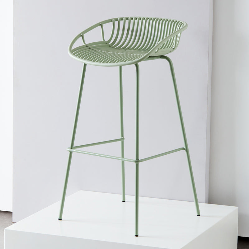 Modern Armless Backrest Counter Stool Iron Milk Tea Shop Bar Stool with Pedal Green 1 Piece Clearhalo 'Bar Furniture' 'Bar Stools' 'bar_stools' 'furn' 'furn_bar_stools' 'furniture_bar_stools' 'Kitchen & Dining Furniture' 'kitchen&dining_furn' 'kitchen' 'kitchen_furn' Furniture' 4259357