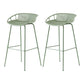 Modern Armless Backrest Counter Stool Iron Milk Tea Shop Bar Stool with Pedal Green 2 Piece Set Clearhalo 'Bar Furniture' 'Bar Stools' 'bar_stools' 'furn' 'furn_bar_stools' 'furniture_bar_stools' 'Kitchen & Dining Furniture' 'kitchen&dining_furn' 'kitchen' 'kitchen_furn' Furniture' 4259360