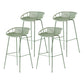 Modern Armless Backrest Counter Stool Iron Milk Tea Shop Bar Stool with Pedal Green 4 Piece Set Clearhalo 'Bar Furniture' 'Bar Stools' 'bar_stools' 'furn' 'furn_bar_stools' 'furniture_bar_stools' 'Kitchen & Dining Furniture' 'kitchen&dining_furn' 'kitchen' 'kitchen_furn' Furniture' 4259362