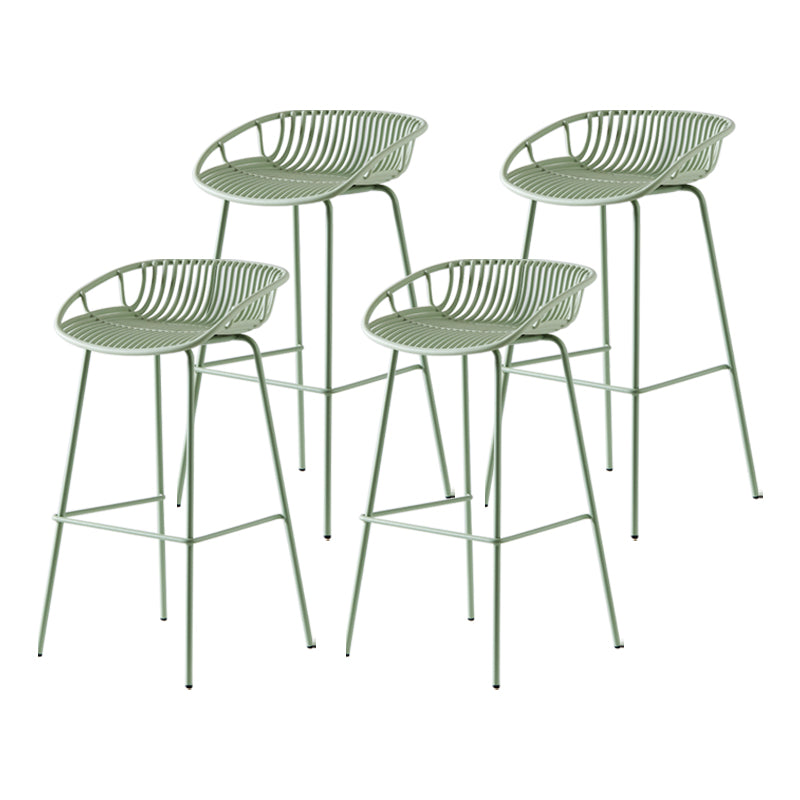Modern Armless Backrest Counter Stool Iron Milk Tea Shop Bar Stool with Pedal Green 4 Piece Set Clearhalo 'Bar Furniture' 'Bar Stools' 'bar_stools' 'furn' 'furn_bar_stools' 'furniture_bar_stools' 'Kitchen & Dining Furniture' 'kitchen&dining_furn' 'kitchen' 'kitchen_furn' Furniture' 4259362