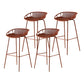 Modern Armless Backrest Counter Stool Iron Milk Tea Shop Bar Stool with Pedal Brown 4 Piece Set Clearhalo 'Bar Furniture' 'Bar Stools' 'bar_stools' 'furn' 'furn_bar_stools' 'furniture_bar_stools' 'Kitchen & Dining Furniture' 'kitchen&dining_furn' 'kitchen' 'kitchen_furn' Furniture' 4259374