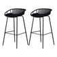 Modern Armless Backrest Counter Stool Iron Milk Tea Shop Bar Stool with Pedal Black 2 Piece Set Clearhalo 'Bar Furniture' 'Bar Stools' 'bar_stools' 'furn' 'furn_bar_stools' 'furniture_bar_stools' 'Kitchen & Dining Furniture' 'kitchen&dining_furn' 'kitchen' 'kitchen_furn' Furniture' 4259376