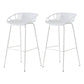 Modern Armless Backrest Counter Stool Iron Milk Tea Shop Bar Stool with Pedal White 2 Piece Set Clearhalo 'Bar Furniture' 'Bar Stools' 'bar_stools' 'furn' 'furn_bar_stools' 'furniture_bar_stools' 'Kitchen & Dining Furniture' 'kitchen&dining_furn' 'kitchen' 'kitchen_furn' Furniture' 4259379