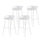 Modern Armless Backrest Counter Stool Iron Milk Tea Shop Bar Stool with Pedal White 4 Piece Set Clearhalo 'Bar Furniture' 'Bar Stools' 'bar_stools' 'furn' 'furn_bar_stools' 'furniture_bar_stools' 'Kitchen & Dining Furniture' 'kitchen&dining_furn' 'kitchen' 'kitchen_furn' Furniture' 4259380
