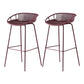Modern Armless Backrest Counter Stool Iron Milk Tea Shop Bar Stool with Pedal Purple 2 Piece Set Clearhalo 'Bar Furniture' 'Bar Stools' 'bar_stools' 'furn' 'furn_bar_stools' 'furniture_bar_stools' 'Kitchen & Dining Furniture' 'kitchen&dining_furn' 'kitchen' 'kitchen_furn' Furniture' 4259382