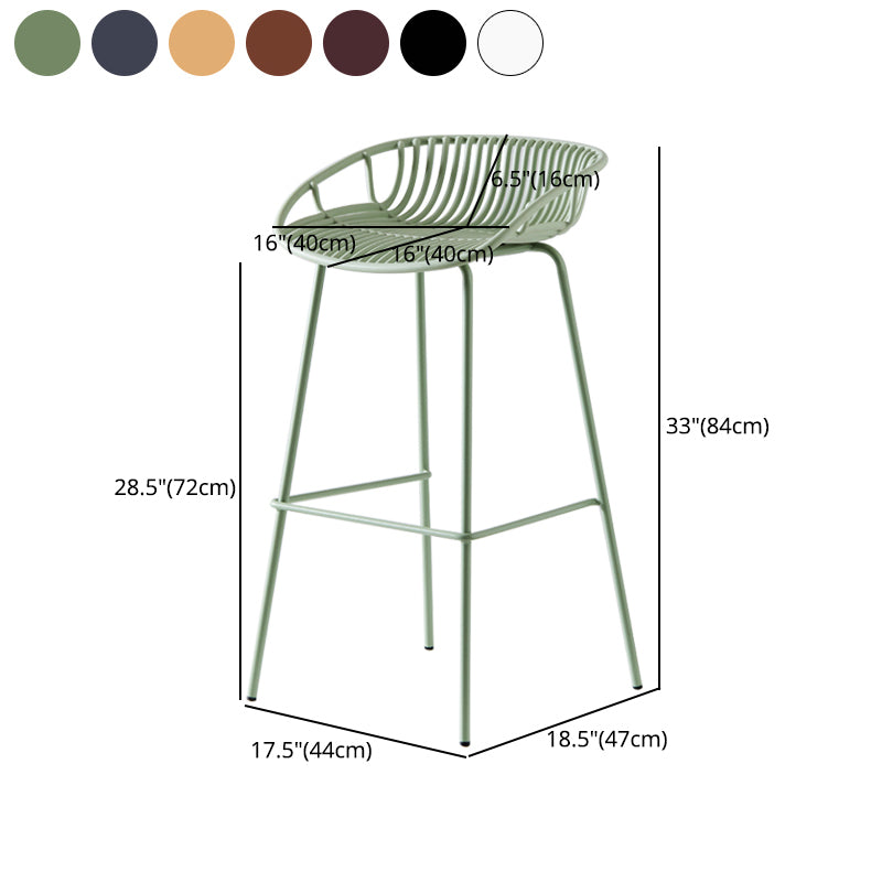 Modern Armless Backrest Counter Stool Iron Milk Tea Shop Bar Stool with Pedal Clearhalo 'Bar Furniture' 'Bar Stools' 'bar_stools' 'furn' 'furn_bar_stools' 'furniture_bar_stools' 'Kitchen & Dining Furniture' 'kitchen&dining_furn' 'kitchen' 'kitchen_furn' Furniture' 4259384