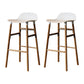 Modern Armless Backrest Counter Stool Wood Household Bar Stool with Plastic Seat White 2 Piece Set Clearhalo 'Bar Furniture' 'Bar Stools' 'bar_stools' 'furn' 'furn_bar_stools' 'furniture_bar_stools' 'Kitchen & Dining Furniture' 'kitchen&dining_furn' 'kitchen' 'kitchen_furn' Furniture' 4259386