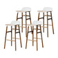 Modern Armless Backrest Counter Stool Wood Household Bar Stool with Plastic Seat White 4 Piece Set Clearhalo 'Bar Furniture' 'Bar Stools' 'bar_stools' 'furn' 'furn_bar_stools' 'furniture_bar_stools' 'Kitchen & Dining Furniture' 'kitchen&dining_furn' 'kitchen' 'kitchen_furn' Furniture' 4259388