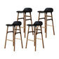 Modern Armless Backrest Counter Stool Wood Household Bar Stool with Plastic Seat Black 4 Piece Set Clearhalo 'Bar Furniture' 'Bar Stools' 'bar_stools' 'furn' 'furn_bar_stools' 'furniture_bar_stools' 'Kitchen & Dining Furniture' 'kitchen&dining_furn' 'kitchen' 'kitchen_furn' Furniture' 4259393