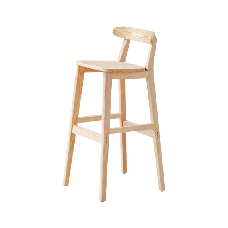 Oak Wood Armless Bar Stool Modern Indoor Barstool with Backrest and Footrest 1 Piece Bar Stool(31"H) Clearhalo 'Bar Furniture' 'Bar Stools' 'bar_stools' 'furn' 'furn_bar_stools' 'furniture_bar_stools' 'Kitchen & Dining Furniture' 'kitchen&dining_furn' 'kitchen' 'kitchen_furn' Furniture' 4259402