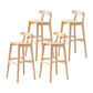 Oak Wood Armless Bar Stool Modern Indoor Barstool with Backrest and Footrest 4 Piece Set Bar Stool(31"H) Clearhalo 'Bar Furniture' 'Bar Stools' 'bar_stools' 'furn' 'furn_bar_stools' 'furniture_bar_stools' 'Kitchen & Dining Furniture' 'kitchen&dining_furn' 'kitchen' 'kitchen_furn' Furniture' 4259405
