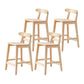 Oak Wood Armless Bar Stool Modern Indoor Barstool with Backrest and Footrest 4 Piece Set Counter Stool (24"H) Clearhalo 'Bar Furniture' 'Bar Stools' 'bar_stools' 'furn' 'furn_bar_stools' 'furniture_bar_stools' 'Kitchen & Dining Furniture' 'kitchen&dining_furn' 'kitchen' 'kitchen_furn' Furniture' 4259411