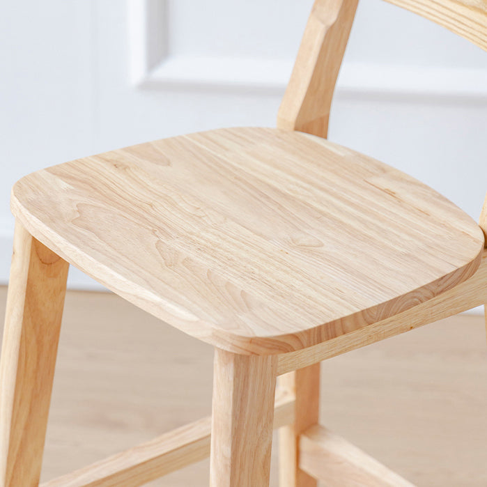 Oak Wood Armless Bar Stool Modern Indoor Barstool with Backrest and Footrest Clearhalo 'Bar Furniture' 'Bar Stools' 'bar_stools' 'furn' 'furn_bar_stools' 'furniture_bar_stools' 'Kitchen & Dining Furniture' 'kitchen&dining_furn' 'kitchen' 'kitchen_furn' Furniture' 4259412