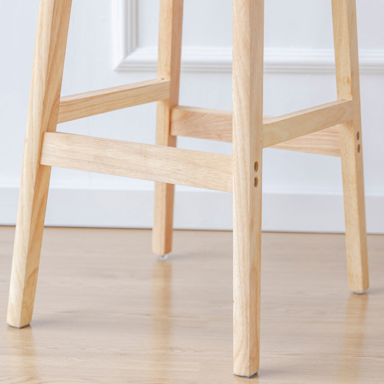 Oak Wood Armless Bar Stool Modern Indoor Barstool with Backrest and Footrest Clearhalo 'Bar Furniture' 'Bar Stools' 'bar_stools' 'furn' 'furn_bar_stools' 'furniture_bar_stools' 'Kitchen & Dining Furniture' 'kitchen&dining_furn' 'kitchen' 'kitchen_furn' Furniture' 4259414