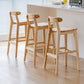 Oak Wood Armless Bar Stool Modern Indoor Barstool with Backrest and Footrest Clearhalo 'Bar Furniture' 'Bar Stools' 'bar_stools' 'furn' 'furn_bar_stools' 'furniture_bar_stools' 'Kitchen & Dining Furniture' 'kitchen&dining_furn' 'kitchen' 'kitchen_furn' Furniture' 4259419