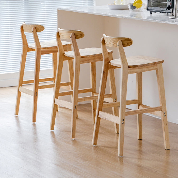 Oak Wood Armless Bar Stool Modern Indoor Barstool with Backrest and Footrest Clearhalo 'Bar Furniture' 'Bar Stools' 'bar_stools' 'furn' 'furn_bar_stools' 'furniture_bar_stools' 'Kitchen & Dining Furniture' 'kitchen&dining_furn' 'kitchen' 'kitchen_furn' Furniture' 4259419