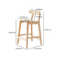 Oak Wood Armless Bar Stool Modern Indoor Barstool with Backrest and Footrest Clearhalo 'Bar Furniture' 'Bar Stools' 'bar_stools' 'furn' 'furn_bar_stools' 'furniture_bar_stools' 'Kitchen & Dining Furniture' 'kitchen&dining_furn' 'kitchen' 'kitchen_furn' Furniture' 4259425