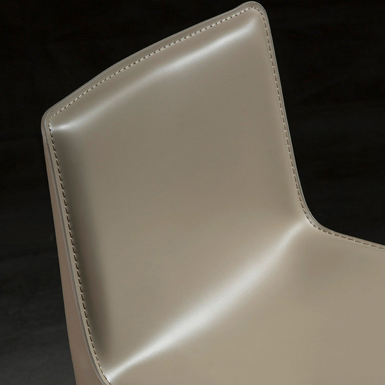 Contemporary Leather Barstool Indoor Bar Stool with Iron Legs and Low Back Clearhalo 'Bar Furniture' 'Bar Stools' 'bar_stools' 'furn' 'furn_bar_stools' 'furniture_bar_stools' 'Kitchen & Dining Furniture' 'kitchen&dining_furn' 'kitchen' 'kitchen_furn' Furniture' 4259430
