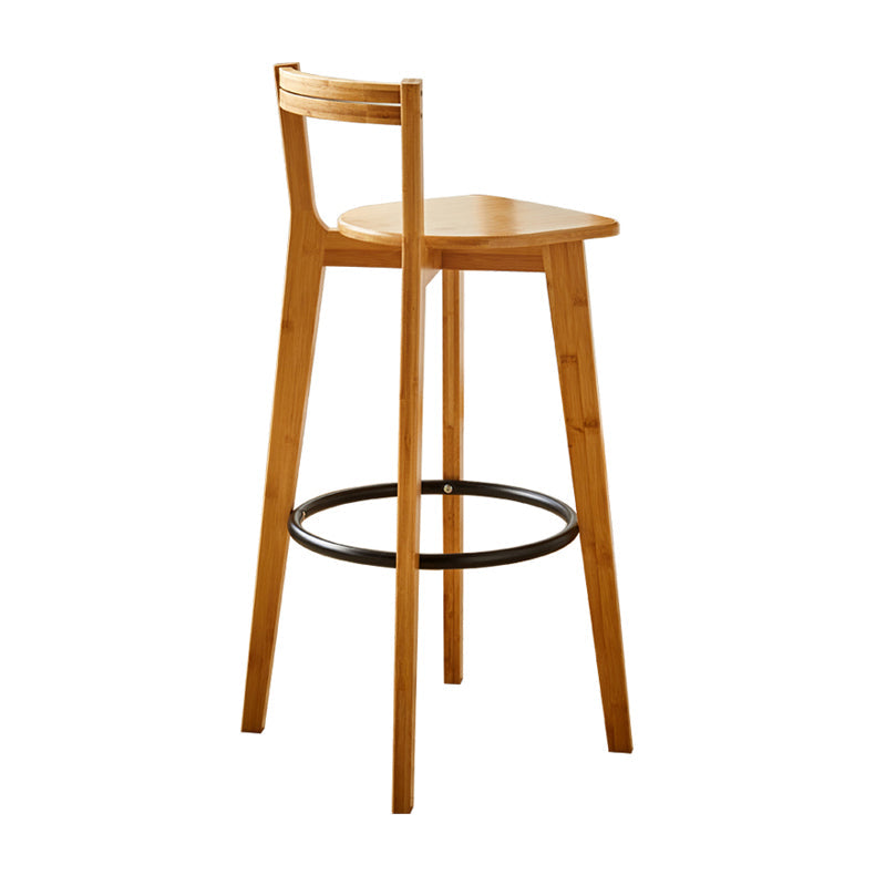 Contemporary Bar Stool Armless Wood Low Back Counter Chair with Footrest Wood Clearhalo 'Bar Furniture' 'Bar Stools' 'bar_stools' 'furn' 'furn_bar_stools' 'furniture_bar_stools' 'Kitchen & Dining Furniture' 'kitchen&dining_furn' 'kitchen' 'kitchen_furn' Furniture' 4259436