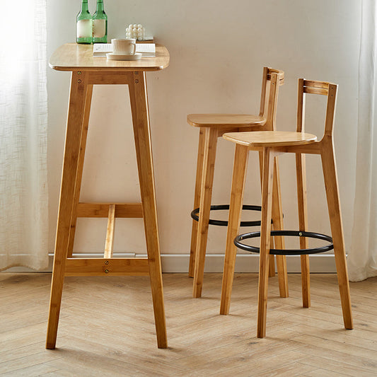 Contemporary Bar Stool Armless Wood Low Back Counter Chair with Footrest Clearhalo 'Bar Furniture' 'Bar Stools' 'bar_stools' 'furn' 'furn_bar_stools' 'furniture_bar_stools' 'Kitchen & Dining Furniture' 'kitchen&dining_furn' 'kitchen' 'kitchen_furn' Furniture' 4259437