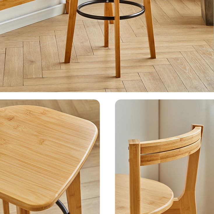 Contemporary Bar Stool Armless Wood Low Back Counter Chair with Footrest Clearhalo 'Bar Furniture' 'Bar Stools' 'bar_stools' 'furn' 'furn_bar_stools' 'furniture_bar_stools' 'Kitchen & Dining Furniture' 'kitchen&dining_furn' 'kitchen' 'kitchen_furn' Furniture' 4259439