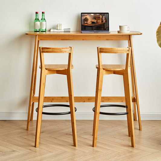 Contemporary Bar Stool Armless Wood Low Back Counter Chair with Footrest Clearhalo 'Bar Furniture' 'Bar Stools' 'bar_stools' 'furn' 'furn_bar_stools' 'furniture_bar_stools' 'Kitchen & Dining Furniture' 'kitchen&dining_furn' 'kitchen' 'kitchen_furn' Furniture' 4259441