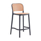 Contemporary Bar Stool Armless Plastic Low Back Counter Chair with Footrest Black 1 Piece Counter Stool(26"H) Clearhalo 'Bar Furniture' 'Bar Stools' 'bar_stools' 'furn' 'furn_bar_stools' 'furniture_bar_stools' 'Kitchen & Dining Furniture' 'kitchen&dining_furn' 'kitchen' 'kitchen_furn' Furniture' 4259445