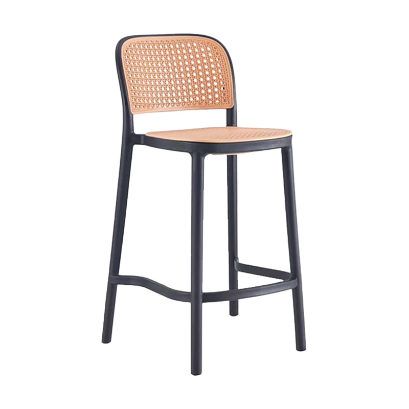 Contemporary Bar Stool Armless Plastic Low Back Counter Chair with Footrest Black 1 Piece Counter Stool(26"H) Clearhalo 'Bar Furniture' 'Bar Stools' 'bar_stools' 'furn' 'furn_bar_stools' 'furniture_bar_stools' 'Kitchen & Dining Furniture' 'kitchen&dining_furn' 'kitchen' 'kitchen_furn' Furniture' 4259445