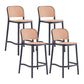 Contemporary Bar Stool Armless Plastic Low Back Counter Chair with Footrest Black 4 Piece Set Counter Stool(26"H) Clearhalo 'Bar Furniture' 'Bar Stools' 'bar_stools' 'furn' 'furn_bar_stools' 'furniture_bar_stools' 'Kitchen & Dining Furniture' 'kitchen&dining_furn' 'kitchen' 'kitchen_furn' Furniture' 4259449