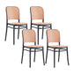 Contemporary Bar Stool Armless Plastic Low Back Counter Chair with Footrest Black 4 Piece Set Short Stool(18"H) Clearhalo 'Bar Furniture' 'Bar Stools' 'bar_stools' 'furn' 'furn_bar_stools' 'furniture_bar_stools' 'Kitchen & Dining Furniture' 'kitchen&dining_furn' 'kitchen' 'kitchen_furn' Furniture' 4259462