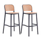 Contemporary Bar Stool Armless Plastic Low Back Counter Chair with Footrest Black 2 Piece Set Bar Stool(30"H) Clearhalo 'Bar Furniture' 'Bar Stools' 'bar_stools' 'furn' 'furn_bar_stools' 'furniture_bar_stools' 'Kitchen & Dining Furniture' 'kitchen&dining_furn' 'kitchen' 'kitchen_furn' Furniture' 4259465