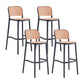 Contemporary Bar Stool Armless Plastic Low Back Counter Chair with Footrest Black 4 Piece Set Bar Stool(30"H) Clearhalo 'Bar Furniture' 'Bar Stools' 'bar_stools' 'furn' 'furn_bar_stools' 'furniture_bar_stools' 'Kitchen & Dining Furniture' 'kitchen&dining_furn' 'kitchen' 'kitchen_furn' Furniture' 4259466