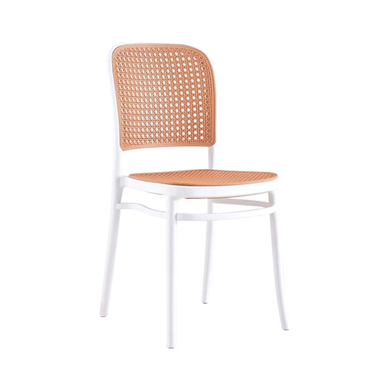 Contemporary Bar Stool Armless Plastic Low Back Counter Chair with Footrest White 1 Piece Short Stool(18"H) Clearhalo 'Bar Furniture' 'Bar Stools' 'bar_stools' 'furn' 'furn_bar_stools' 'furniture_bar_stools' 'Kitchen & Dining Furniture' 'kitchen&dining_furn' 'kitchen' 'kitchen_furn' Furniture' 4259467