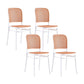 Contemporary Bar Stool Armless Plastic Low Back Counter Chair with Footrest White 4 Piece Set Short Stool(18"H) Clearhalo 'Bar Furniture' 'Bar Stools' 'bar_stools' 'furn' 'furn_bar_stools' 'furniture_bar_stools' 'Kitchen & Dining Furniture' 'kitchen&dining_furn' 'kitchen' 'kitchen_furn' Furniture' 4259469