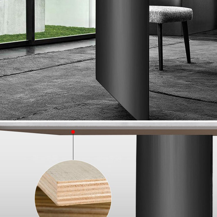 Sintered Stone Top Dining Table for restaurant Rectangle Table with Double Pedestal Clearhalo ' dining_table' 'Dining Tables & Seating' 'Dining Tables' 'furn' 'furn_dining_table' 'Furniture' 'furniture_dining_table' 'Kitchen & Dining Furniture' 'kitchen&dining_furn' 'kitchen' 'kitchen_dining_table' 4260187