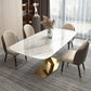 Rectangle Traditional Luxury Dining Table White Sintered Stone Table with Metal Pedestal Base Clearhalo ' dining_table' 'Dining Tables & Seating' 'Dining Tables' 'furn' 'furn_dining_table' 'Furniture' 'furniture_dining_table' 'Kitchen & Dining Furniture' 'kitchen&dining_furn' 'kitchen' 'kitchen_dining_table' 4260195