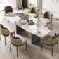 Luxury Sintered Stone Top Table Rectangle Table with Grey Double Pedestal Clearhalo ' dining_table' 'Dining Tables & Seating' 'Dining Tables' 'furn' 'furn_dining_table' 'Furniture' 'furniture_dining_table' 'Kitchen & Dining Furniture' 'kitchen&dining_furn' 'kitchen' 'kitchen_dining_table' 4260215